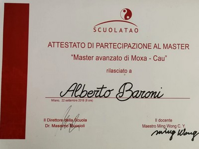 Diploma Moxa ScuolaTao, Milano